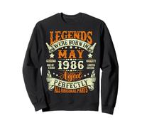 Legends Were Born in May 1986 Vintage 40th Birthday for Men Sweatshirt