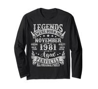 Legends were Born in November 1981 Vintage 44th Birthday Men Long Sleeve T-Shirt
