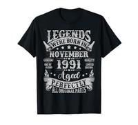 Legends were Born in November 1991 Vintage 34th Birthday Men T-Shirt