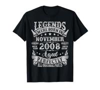 Legends were Born in November 2008 Vintage 17th Birthday Boy T-Shirt