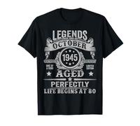 Legends Were Born in October 1945 Vintage 80th Birthday Men T-Shirt
