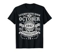 Legends Were Born in October 1947 Vintage 78th Birthday Men T-Shirt