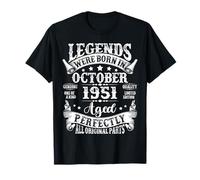 Legends were Born in October 1951 Vintage 74th Birthday Men T-Shirt