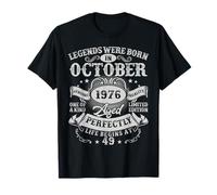 Legends Were Born in October 1976 Vintage 49th Birthday Men T-Shirt