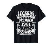 Legends were Born in October 1981 Vintage 44th Birthday Men T-Shirt