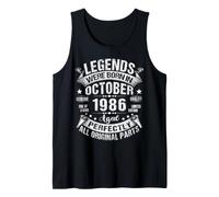 Legends were Born in October 1986 Vintage 40th Birthday Men Tank Top