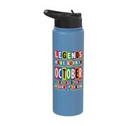 Legends were Born in October Ransom Style Birthday Design Stainless Steel Insulated Water Bottle