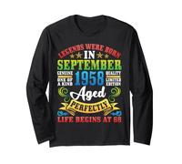 Legends were Born in September 1958 Life Begins 68 Years Old Long Sleeve T-Shirt