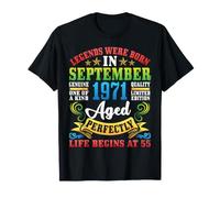 Legends were Born in September 1971 Life Begins 55 Years Old T-Shirt