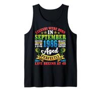 Legends were Born in September 1986 Life Begins 40 Years Old Tank Top