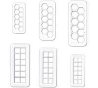LegendTech-6PCS Square Cookie Cutter Set, Geometric Multi-Cutter for Baking, Square Fondant Cutter, Cookie Cutter, Cutters, Includes 2 Size Biscuit Cutters for Cake Decorating Fondant