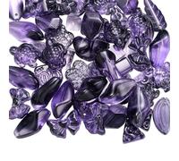 LEGENTLISUR 100G Glass Assorted Beads for Jewelry Making Gradient Heart Flower Bear Turtle Butterfly Cute Beads for DIY Bracelet Necklace Earrings Keychains Craft Making(Medium Purple)