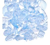 LEGENTLISUR 100G Glass Assorted Beads for Jewelry Making Gradient Heart Flower Bear Turtle Butterfly Cute Beads for DIY Bracelet Necklace Earrings Keychains Craft Making(Light Sky Blue)