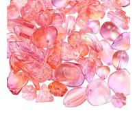 LEGENTLISUR 100G Glass Assorted Beads for Jewelry Making Gradient Heart Flower Bear Turtle Butterfly Cute Beads for DIY Bracelet Necklace Earrings Keychains Craft Making(Light Coral)