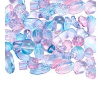 LEGENTLISUR 100G Glass Assorted Beads for Jewelry Making Gradient Heart Flower Bear Turtle Butterfly Cute Beads for DIY Bracelet Necklace Earrings Keychains Craft Making(Sky Blue)
