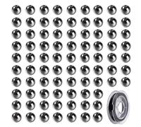 LEGENTLISUR 100Pcs 8mm Natural Stone Round Beads Bulk Smooth Loose Gemstone Beads with Elastic Crystal Thread for DIY Bracelet Necklace Earrings Jewelry Making(Hematite)