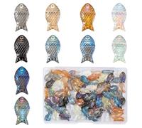 LEGENTLISUR 100Pcs Glass Fish Beads for Jewelry Making Cute Colorful Ocean Animal Beads for Bracelets Necklace Earrings Summer Theme Craft Accessories