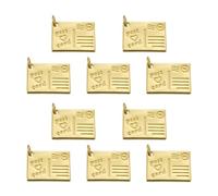 LEGENTLISUR 10Pcs 18K Gold Plated Postcard Charms Pendants Lover Letter Post Card Bulk Charms for Valentines DIY Bracelet Necklace Earring Making