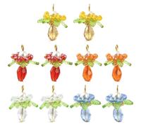 LEGENTLISUR 10Pcs 5 Colors Flower Charms for Jewelry Making Glass Pendant Charms with Round Shell Pearl for Bracelets Necklace Earring Keychains DIY Supplies(Style B)