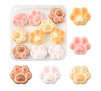 LEGENTLISUR 10pcs Cute Resin Charms Colorful Paw Print Cabochons Flatback Cute Charms for Crafts Making Phone Case Hair Rope Clips Decorations