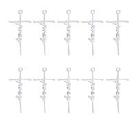 LEGENTLISUR 10Pcs Stainless Steel Cross Charms Bulk Cross Faith Pendants Charms for Jewellery Making Necklace Bracelet Craft DIY