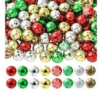 LEGENTLISUR 120Pcs Acrylic Beads for Jewelry Making Snowflake Red Green Round Beads for Christmas Bracelet Necklace Earrings Pens DIY Craft Supplies
