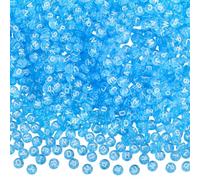 LEGENTLISUR 1480Pcs Acrylic Letter Beads 7x4mm Flat Round Cute Alphabet Loose Beads Bulk for Friendship Bracelets Words Keychains Jewelry Crafting DIY Projects (Deep Sky Blue)