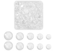 LEGENTLISUR 150Pcs Transparent Glass Cabochons for Jewelry Making Clear Glass Dome Cabochons Flatback for Cameo Photo Pendant DIY Craft(Clear)