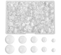LEGENTLISUR 150Pcs Transparent Glass Cabochons for Jewelry Making Clear Glass Dome Cabochons Flatback for Cameo Photo Pendant DIY Craft