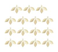 LEGENTLISUR 15Pcs Leaf Charms for Jewelry Making 18K Gold Metal Dangle Charms for Earrings Necklaces DIY Craft Supplies