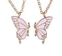 LEGENTLISUR 2 Pieces Necklaces for Women Gold Necklace Friendship Necklace For Best Friend Necklace Birthday Anniversary Thanksgiving Mother Daughter Gift(Pink)