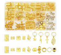LEGENTLISUR 200Pcs Gold Hair Beads Hair Charms Braid Accessories for Braids Plaits and Extensions Men and Women Styling Tools