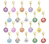LEGENTLISUR 20Pcs 10 Colors Smile Face Charms for Jewelry Making Smile Glass Pendants Lovely Dangle Charms for DIY Crafting Necklace Earring Bracelet Keychain Bag Ornaments