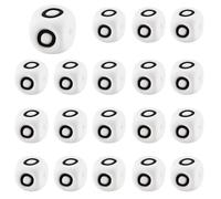 LEGENTLISUR 20Pcs Silicone Letter Beads 12mm Cube Vowel White Alphabet Beads for Friendship Bracelets Necklaces Words Jewelry Keychains Crafting DIY Projects (Letter O)