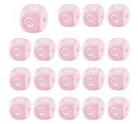 LEGENTLISUR 20Pcs Silicone Letter Beads 12mm Square Cube Alphabet Silicone Beads for Friendship Bracelets Words Necklaces Keychains Jewelry Crafting DIY Projects (Letter Q)