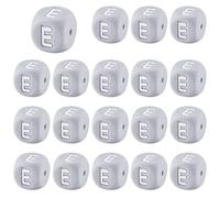 LEGENTLISUR 20Pcs Silicone Letter Beads 12mm Square Vowel Alphabet Beads for Friendship Bracelets Necklaces Jewelry Keychains Crafting DIY Projects (Letter E)