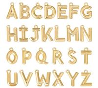 LEGENTLISUR 26Pcs A-z Letter Charms for Jewelry Making Real 18K Gold Plated Trendy Chunky Initial Alphabet Charms Pendants for Bracelets Necklaces Earrings DIY Supplies