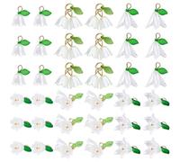 LEGENTLISUR 30Pcs Flower Charms for Jewellery Making Acrylic Bulk Lily Floral Charms for Bracelets Necklace Earring Keychains DIY Supplies