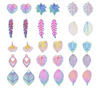 LEGENTLISUR 30Pcs Stainless Steel Charms Bulk Vintage Rainbow Filigree Big Pendants Charms for Jewellery Making Necklace Bracelet Craft DIY