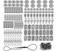 LEGENTLISUR 326Pcs Viking Hair Accessories Dreadlock Beard Beads Tube Beads Alloy Hair Coil Cuffs Hair Jewelry for Braids Accessories Bracelets Pendant Necklace DIY