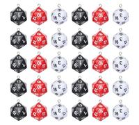 LEGENTLISUR 45Pcs Dice Charms for Jewellery Making Bulk Acrylic Charms for Earrings 3D 20-Sided Faceted Pendants for Bracelet Necklace Lanyard Earrings Jewellery Keychain Crafts DIY