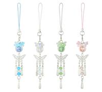 LEGENTLISUR 4Pcs 4 Colors Butterfly Phone Charms Cute Animal Cell Phone Chain Strap Acrylic Charms for Camera Bag Keychain Wallet Pendants Decor