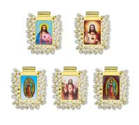 LEGENTLISUR 5 Pcs Catholic Charms Virgin Mary Charms for Bracelets with Fantastic Saints Pendants Rosary Pendants for Necklace Bracelet DIY Supplies