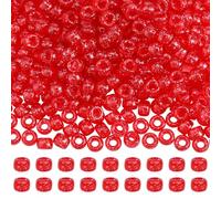 LEGENTLISUR 500 Pieces Brick Red Plastic Craft Beads Glitter Pony Bead for Friendship Bracelets Key Chains Jewelry Making Projects