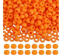 LEGENTLISUR 500 Pieces Coral Orange Plastic Craft Beads Solid Color Pony Bead for Friendship Bracelets Key Chains Jewelry Making Projects