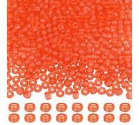 LEGENTLISUR 500 Pieces Coral Orange Plastic Craft Beads Transparent Pony Bead for Friendship Bracelets Key Chains Jewelry Making Projects