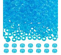 LEGENTLISUR 500 Pieces Dodger Blue Plastic Craft Beads Transparent Pony Bead for Friendship Bracelets Key Chains Jewelry Making Projects