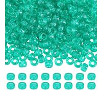 LEGENTLISUR 500 Pieces Sea Green Plastic Craft Beads Glitter Pony Bead for Friendship Bracelets Key Chains Jewelry Making Projects
