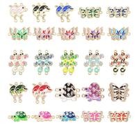 LEGENTLISUR 50Pcs Connector Charms for Jewellery Making Alloy Link Charms Bulk for Bracelets Necklaces DIY Crafts Jewellery Connectors with Crystal Rhinestone