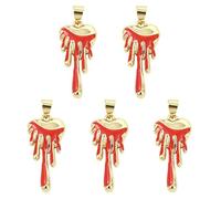 LEGENTLISUR 5Pcs 18K Gold Plated Enamel Heart Charms for Jewelry Making Brass Heart Metal Pendants Charms for DIY Crafting Necklace Earring Bracelet Supplies